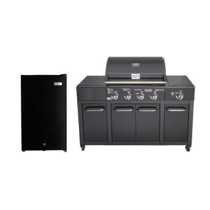 Pack parrilla a gas buffalo Black + Frigobar Libero LFB-101N